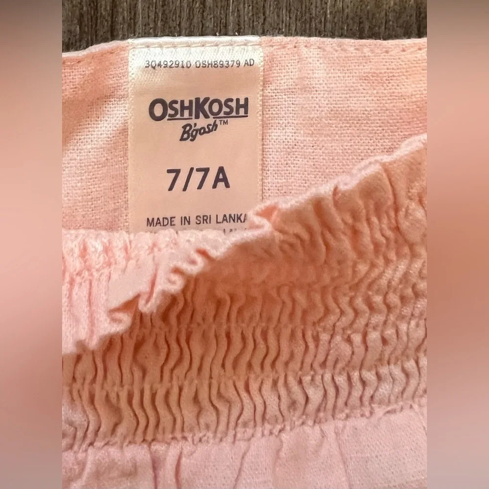 Girls Oshkosh B'Gosh Light Pink Peasant Linen Blend Top